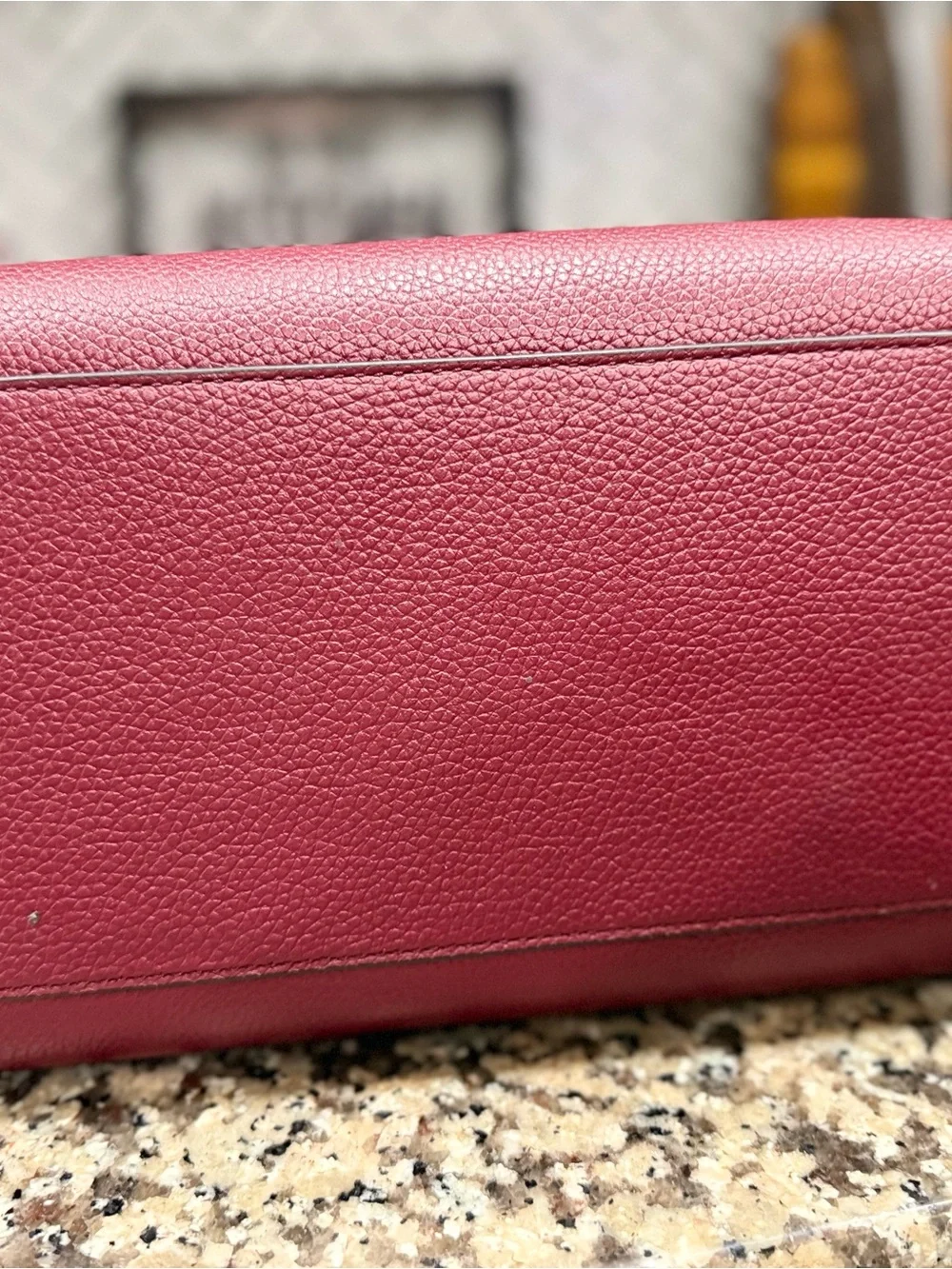 Marc Jacobs Rose Burgundy Pebbled Leather Workwear Tote